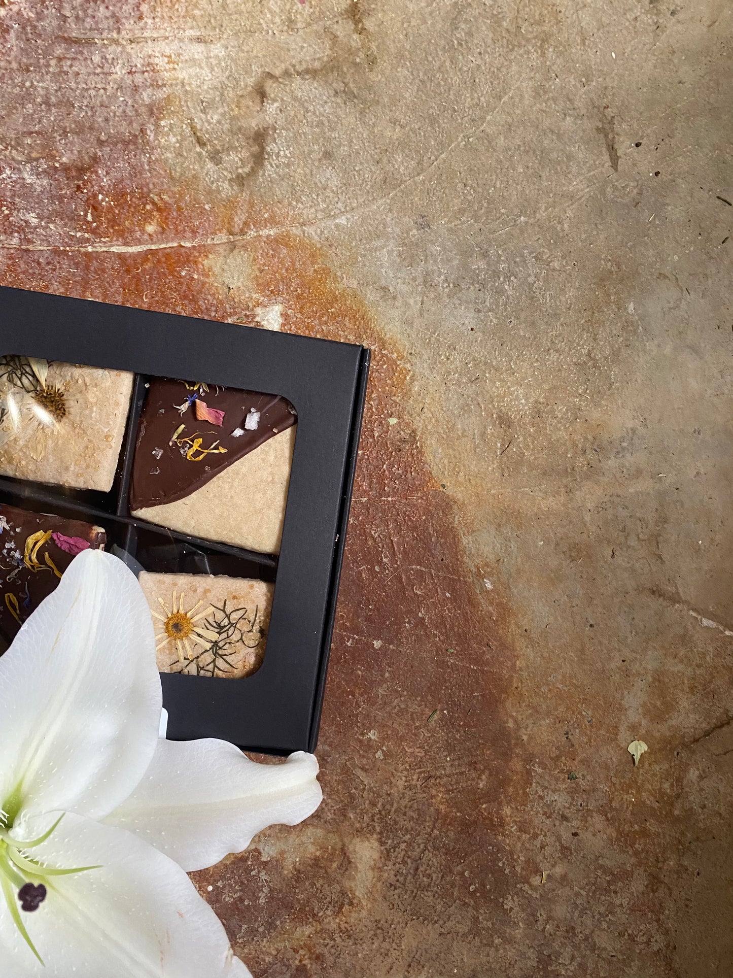 Assorted botanical shortbread cookies