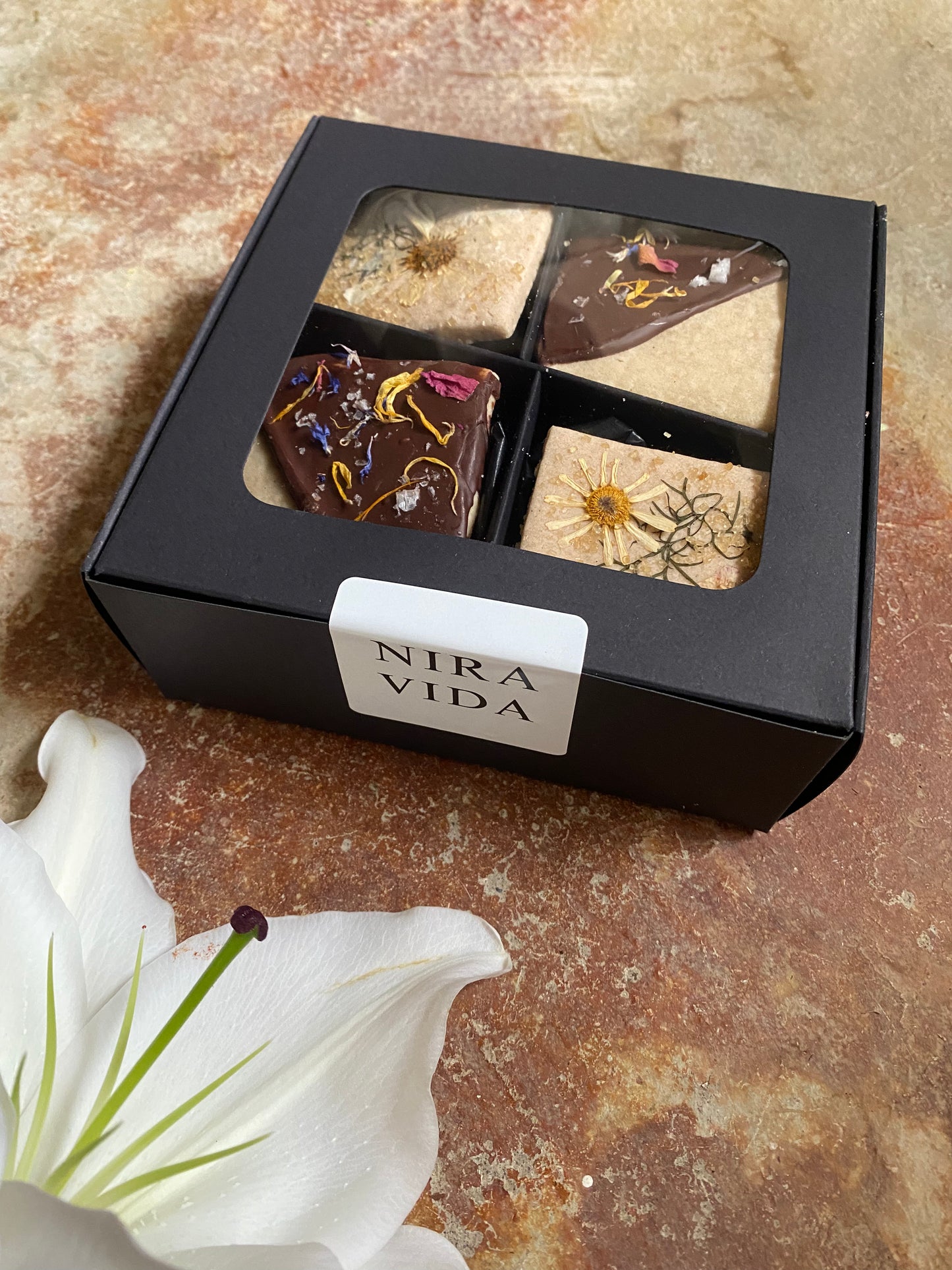 Assorted botanical shortbread cookies