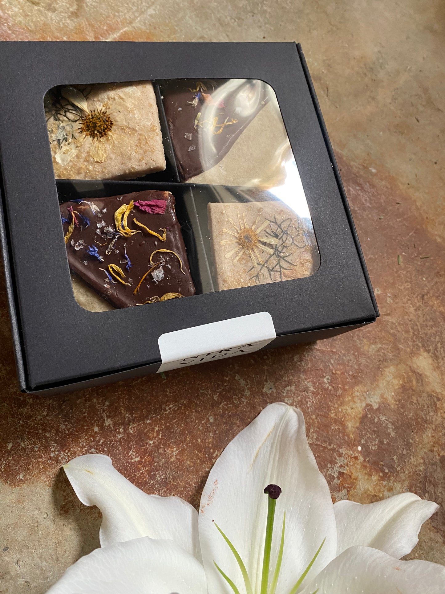 Assorted botanical shortbread cookies
