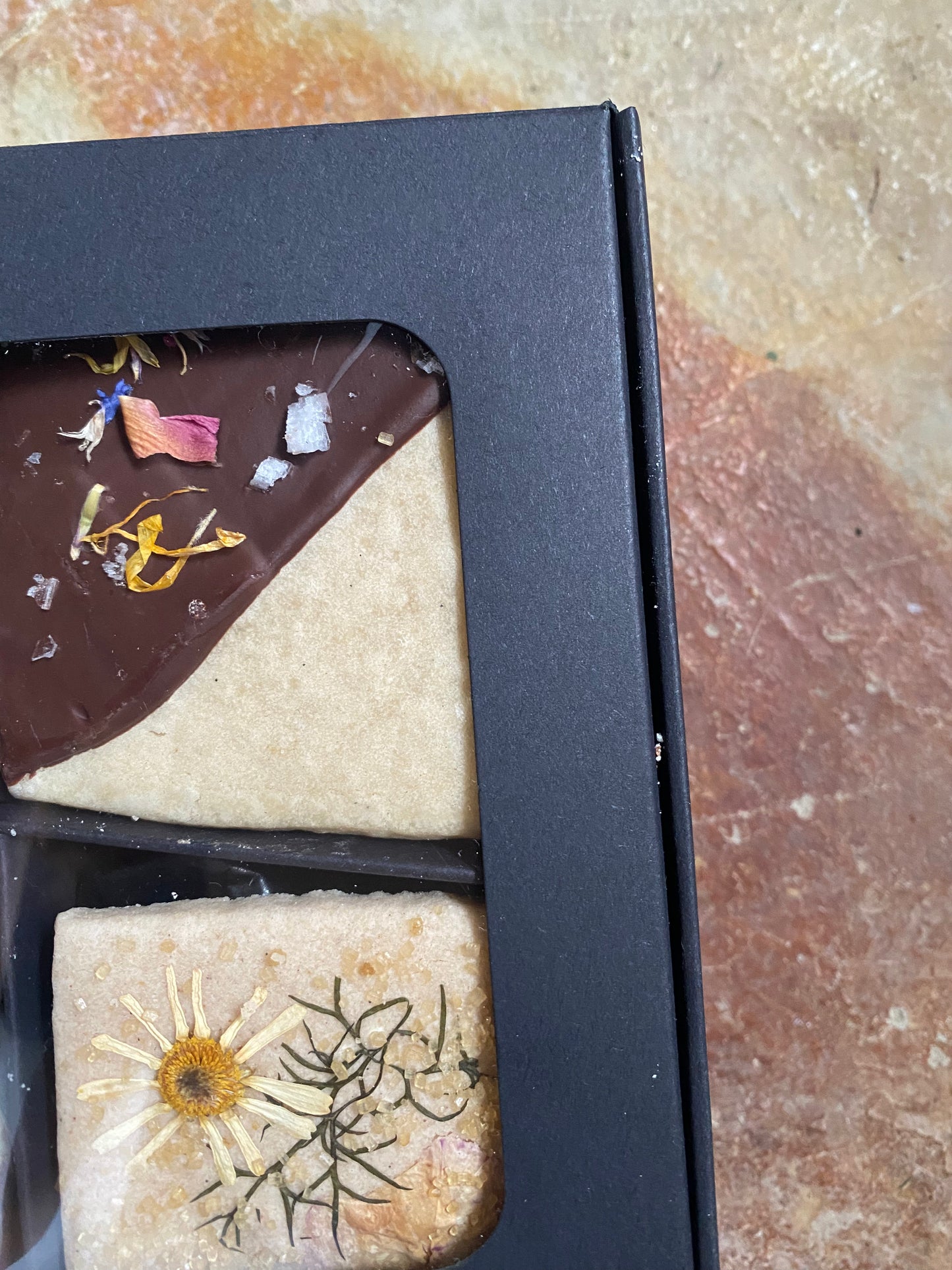 Assorted botanical shortbread cookies